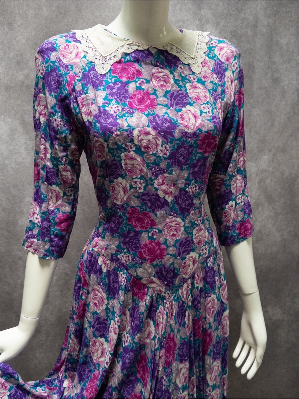 Vintage Jane Schaffhausen Belle France Cottagecore‎ Floral Lace Collar, Size S/M